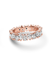 Alternating Sparkling Band Ring - 14k rose gold plating