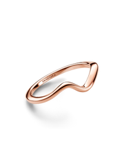 Polished Wave Ring - 14k rose gold plating