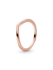 Polished Wishbone Ring - 14k rose gold plating
