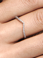 Sparkling Wishbone Ring - 14k rose gold plating