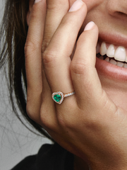 Sparkling Elevated Heart Ring - 14k rose gold plating