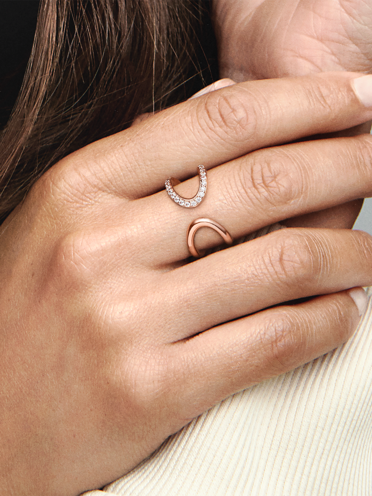 FINAL SALE - Wrapped Open Infinity Ring - 14k rose gold plating