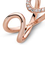 FINAL SALE - Wrapped Open Infinity Ring - 14k rose gold plating