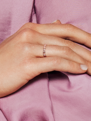 FINAL SALE - Sparkling Seashell Band Ring - 14k rose gold plating