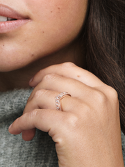 FINAL SALE - Sparkling Marquise Double Wishbone Ring - 14k rose gold plating
