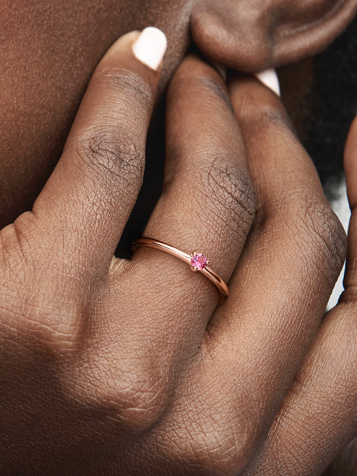 FINAL SALE - Pink Solitaire Ring - 14k rose gold plating