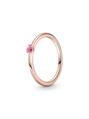 FINAL SALE - Pink Solitaire Ring - 14k rose gold plating