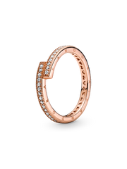 FINAL SALE - Sparkling Overlapping Ring - 14k rose gold plating