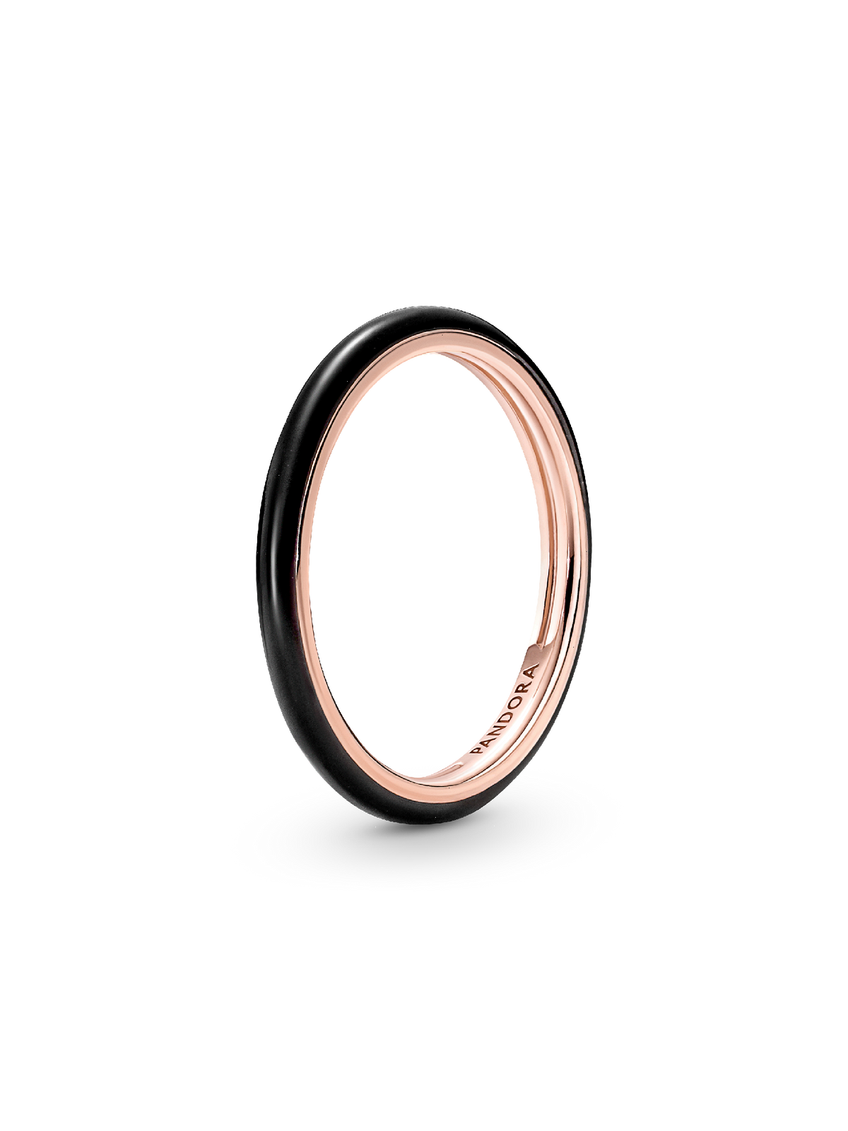 Pandora ME Black Enamel Ring - 14k rose gold plating
