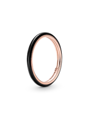 Pandora ME Black Enamel Ring - 14k rose gold plating