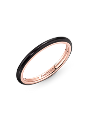 Pandora ME Black Enamel Ring - 14k rose gold plating