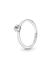 Celestial Sparkling Star Solitaire Ring - Sterling silver