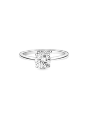 FINAL SALE - Sparkling Solitaire Ring - Sterling silver
