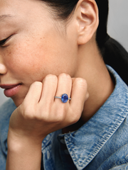 FINAL SALE - Sparkling Statement Halo Ring - Sterling silver