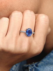 FINAL SALE - Sparkling Statement Halo Ring - Sterling silver