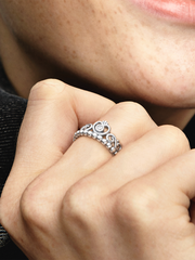 Princess Tiara Crown Ring - Sterling silver