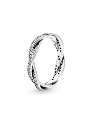Sparkling Twisted Lines Ring - Sterling silver