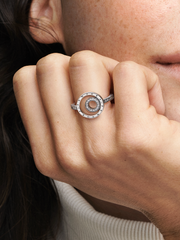 FINAL SALE - Pandora Signature Logo Circles Pavé Ring - Sterling silver