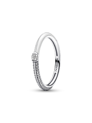 Pandora ME Pavé & White Dual Ring - Sterling silver