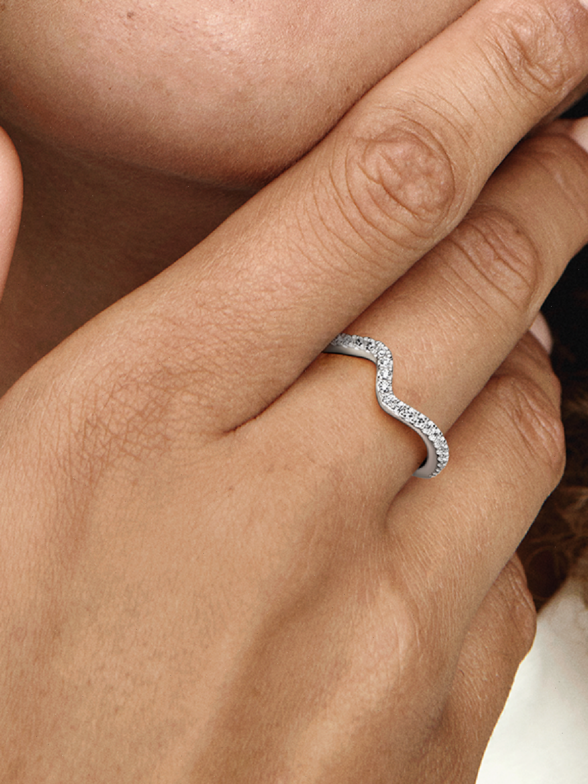 Sparkling Wave Ring - Sterling silver