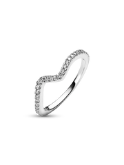 Sparkling Wave Ring - Sterling silver