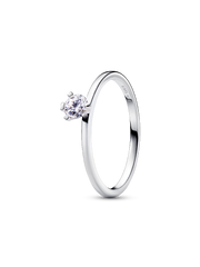 FINAL SALE - Pandora Nova Sterling Silver Off-set Lab-grown Diamond Ring - 0.25 ct TW, Sterling silver