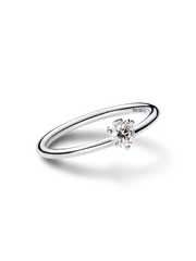 FINAL SALE - Pandora Nova Sterling Silver Off-set Lab-grown Diamond Ring - 0.25 ct TW, Sterling silver
