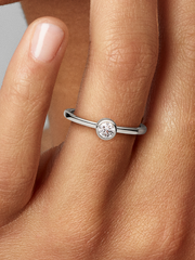 Pandora Era Bezel Sterling Silver Lab-grown Diamond Ring - 0.25 ct TW, Sterling silver