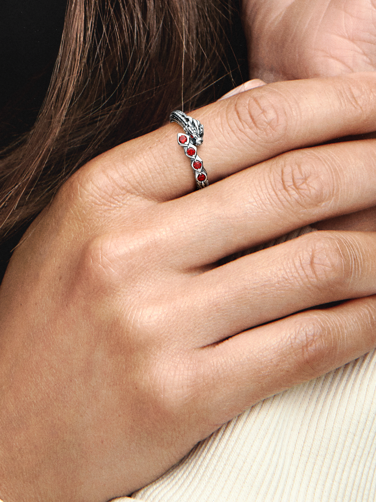 FINAL SALE - Game of Thrones Dragon Sparkling Ring - Sterling silver