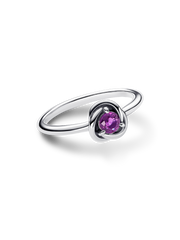 February Purple Eternity Circle Ring - Sterling silver