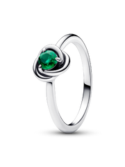 May Birthstone Eternity Circle Ring - Sterling silver