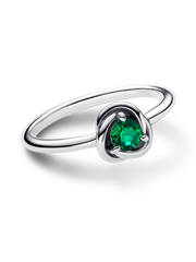 May Birthstone Eternity Circle Ring - Sterling silver