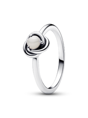 June Birthstone Eternity Circle Ring - Sterling silver