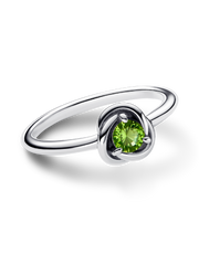 August Birthstone Eternity Circle Ring - Sterling silver