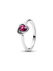 October Pink Eternity Circle Ring - Sterling silver