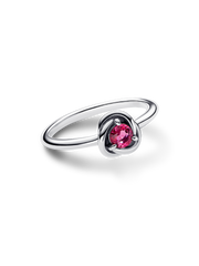 October Pink Eternity Circle Ring - Sterling silver