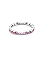 Sparkling Pink Band Ring - Sterling silver