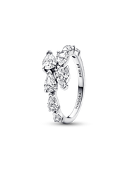 FINAL SALE - Sparkling Overlapping Band Ring - Sterling silver