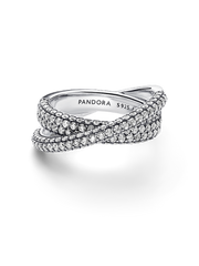 Pandora Timeless Pavé Crossover Dual Band Ring - Sterling silver