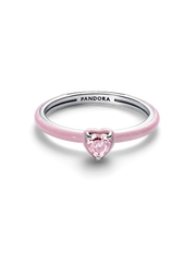 Pink Chakra Heart Ring - Sterling silver