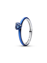 Blue Chakra Heart Ring - Sterling silver