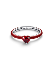 Red Chakra Heart Ring - Sterling silver