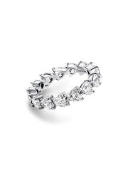 Band of Clear Hearts Ring - Sterling silver