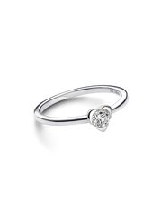 Pandora Talisman Sterling Silver Lab-grown Diamond Heart Ring - 0.25 ct TW, Sterling silver