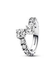 FINAL SALE - Sparkling Overlapping Band Ring - Sterling silver