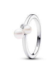 FINAL SALE - Duo Treated Freshwater Cultured Pearls Ring - Sterling silver