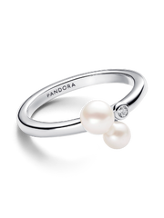 FINAL SALE - Duo Treated Freshwater Cultured Pearls Ring - Sterling silver