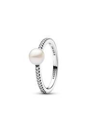 FINAL SALE - Treated Freshwater Cultured Pearl & Pavé Ring - Sterling silver