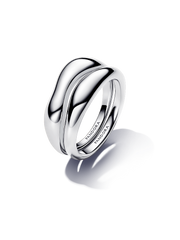 Organically Shaped Stacking Rings - Sterling silver