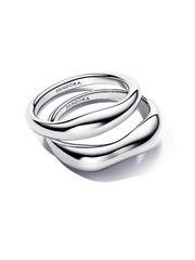 Organically Shaped Stacking Rings - Sterling silver